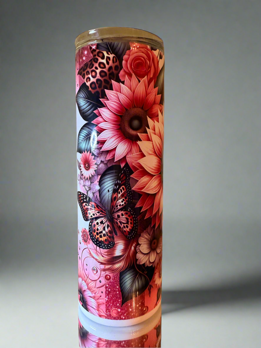 20oz Pink Sun Flower Stainless Steel