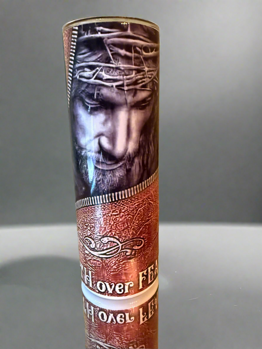 20oz Faith over Fear” Stainless Steel Tumbler.