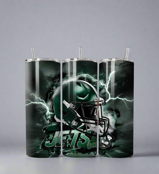 20oz JETS” Stainless Steel tumbler.